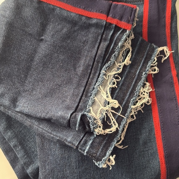 VERONICA BEARD Carolyn 10" Baby Boot Jeans Flare Crop Mid-Rise Stripe Size 25 - Picture 10 of 10